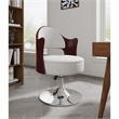 Eden Home Faux Leather Accent Chair with Adjustable Height in White