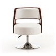 Eden Home Adjustable Height Faux Leather Accent Chair in White