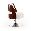 Eden Home Adjustable Height Faux Leather Accent Chair in White