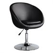 Eden Home Adjustable Height Contemporary Faux Leather Accent Chair in Black