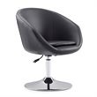 Eden Home Adjustable Height Contemporary Faux Leather Accent Chair in Black