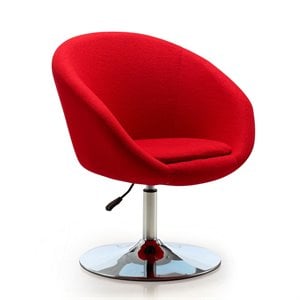 Eden Home Adjustable Height Contemporary Fabric Accent Chair in Red