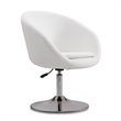Eden Home Adjustable Height Contemporary Faux Leather Accent Chair in White