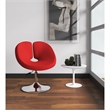 Eden Home Contemporary Fabric & Metal Accent Chair in Red/Chrome