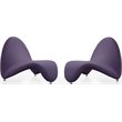 Eden Home Contemporary Wool Blend Fabric Accent Chair in Purple (Set of 2)