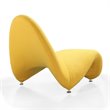 Eden Home Contemporary Fabric Accent Chair with 3 Legs in Yellow (Set of 2)