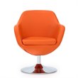 Eden Home Contemporary Faux Leather Swivel Accent Chair in Orange (Set of 2)