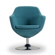 Eden Home Contemporary Twill Fabric Swivel Accent Chair in Blue (Set of 2)