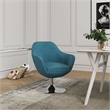 Eden Home Contemporary Twill Fabric Swivel Accent Chair in Blue (Set of 2)