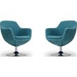 Eden Home Contemporary Twill Fabric Swivel Accent Chair in Blue (Set of 2)