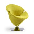Eden Home Velvet & Metal Swivel Accent Chair in Green/Polished Chrome (Set of 2)