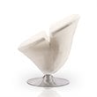 Eden Home Velvet & Metal Swivel Accent Chair in White/Polished Chrome (Set of 2)