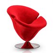 Eden Home Velvet & Metal Swivel Accent Chair in Red/Polished Chrome (Set of 2)