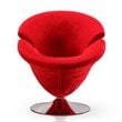 Eden Home Velvet & Metal Swivel Accent Chair in Red/Polished Chrome (Set of 2)