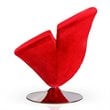 Eden Home Velvet & Metal Swivel Accent Chair in Red/Polished Chrome (Set of 2)