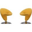 Eden Home Contemporary Fabric Swivel Accent Chair in Yellow (Set of 2)