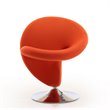 Eden Home Fabric & Metal Swivel Accent Chair in Orange/Chrome (Set of 2)