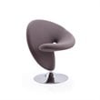 Eden Home Fabric & Metal Swivel Accent Chair in Gray/Polished Chrome (Set of 2)