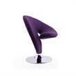 Eden Home Fabric & Metal Swivel Accent Chair in Purple/Chrome (Set of 2)
