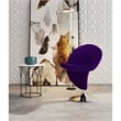 Eden Home Fabric & Metal Swivel Accent Chair in Purple/Chrome (Set of 2)