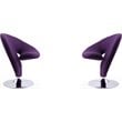 Eden Home Fabric & Metal Swivel Accent Chair in Purple/Chrome (Set of 2)