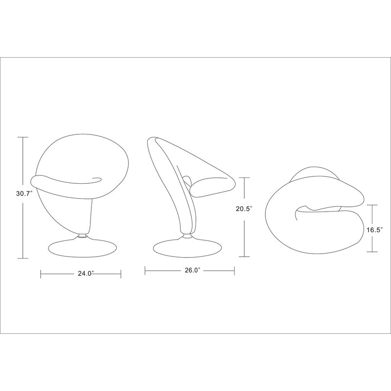 Eden Home Fabric & Metal Swivel Accent Chair in Blue/Chrome (Set of 2)