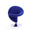 Eden Home Fabric & Metal Swivel Accent Chair in Blue/Chrome (Set of 2)