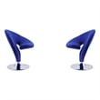 Eden Home Fabric & Metal Swivel Accent Chair in Blue/Chrome (Set of 2)