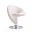 Eden Home Fabric & Metal Swivel Accent Chair in Cream/Polished Chrome (Set of 2)