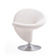 Eden Home Fabric & Metal Swivel Accent Chair in Cream/Polished Chrome (Set of 2)