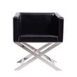 Eden Home Contemporary Faux Leather Accent Lounge Chair in Black (Set of 2)