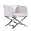 Eden Home Contemporary Faux Leather Accent Lounge Chair in White (Set of 2)