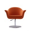 Eden Home Adjustable Height Fabric Swivel Accent Chair in Orange (Set of 2)
