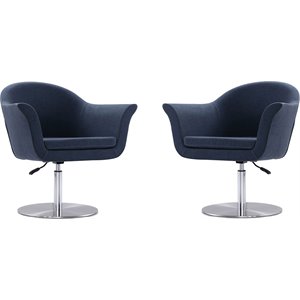 Eden Home Adjustable Height Fabric Accent Chair in Smokey Blue (Set of 2)