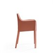 Eden Home Contemporary Faux Leather & Metal Armchair in Clay Pink (Set of 2)