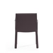 Eden Home Contemporary Faux Leather & Metal Armchair in Gray (Set of 2)