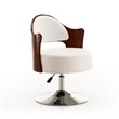 Eden Home Faux Leather Accent Chair with Adjustable Height in White (Set of 2)