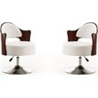 Eden Home Faux Leather Accent Chair with Adjustable Height in White (Set of 2)