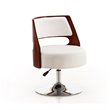 Eden Home Adjustable Height Faux Leather Accent Chair in White (Set of 2)