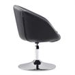 Eden Home Adjustable Height Modern Faux Leather Accent Chair in Black (Set of 2)