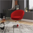 Eden Home Adjustable Height Modern Fabric Accent Chair in Red (Set of 2)