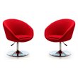 Eden Home Adjustable Height Modern Fabric Accent Chair in Red (Set of 2)