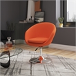 Eden Home Adjustable Height Modern Fabric Accent Chair in Orange (Set of 2)