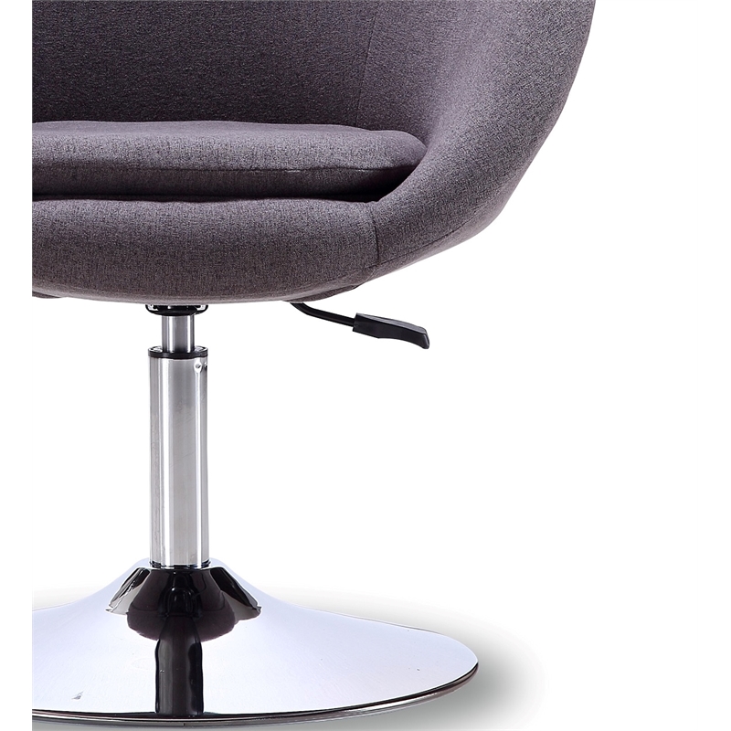 Eden Home Adjustable Height Modern Fabric Accent Chair in Gray (Set of 2)