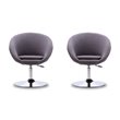 Eden Home Adjustable Height Modern Fabric Accent Chair in Gray (Set of 2)