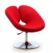 Eden Home Modern Fabric & Metal Accent Chair in Red/Chrome (Set of 2)