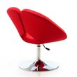 Eden Home Modern Fabric & Metal Accent Chair in Red/Chrome (Set of 2)