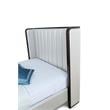 Eden Home Upholstered Modern Faux Leather Full Bed Frame in Cream