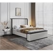 Eden Home Upholstered Modern Faux Leather Full Bed Frame in Cream