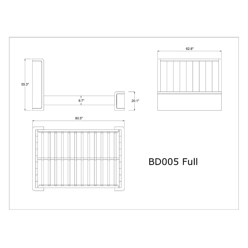 Eden Home Upholstered Modern Faux Leather Full Bed Frame in Cream